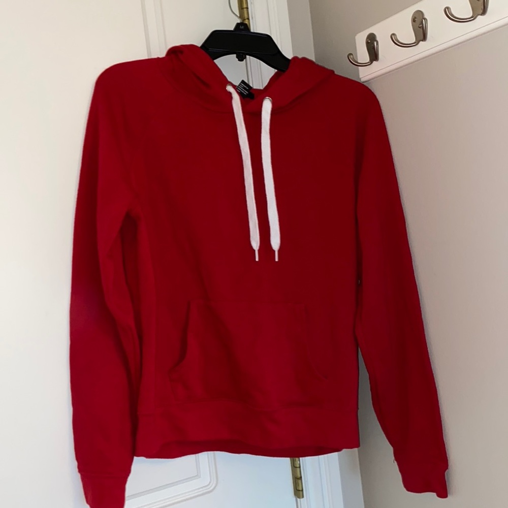 red sweatshirt